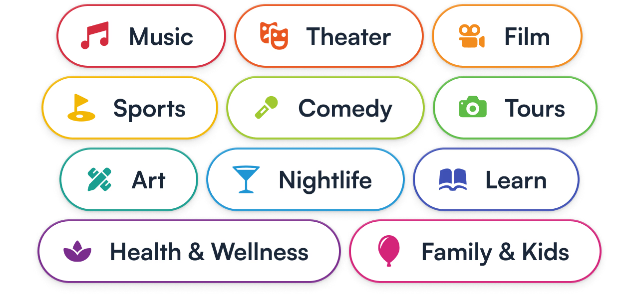 Live events discovery interface