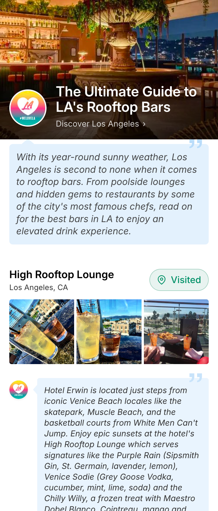 Overlook Edit guide showing curated places
